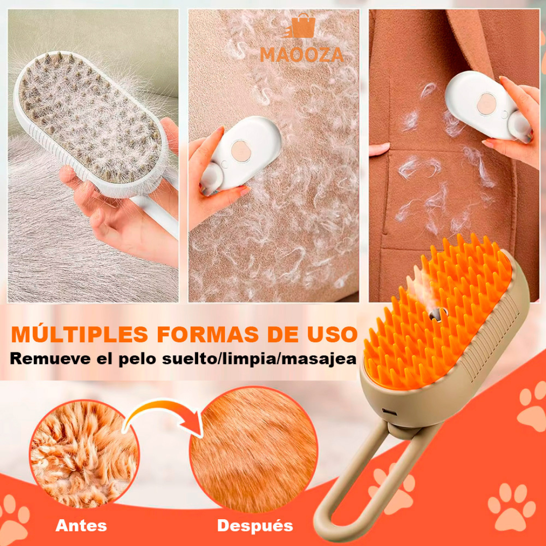 Cepillo a vapor recargable 4 en 1 para mascotas